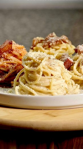 Trigg Ferrano | Creative Recipes & Cooking Tips on Instagram: "Got Guanciale? 🍝 These 4 dishes are a perfect example of how adding or swapping just ONE ingredient can completely change a dish. With that in mind, while it’s ok to swap bacon or pancetta for the more traditional guanciale, just know that you are tasting a different dish. Still tasty, just different. To help more people get access to these harder to find ingredients, I actually reached out to the Italian shop where I’ve been