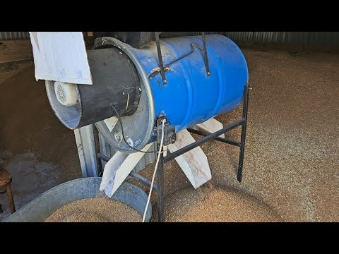 We winnow wheat and barley. Do-it-yourself winnowing machine