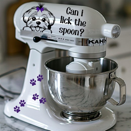 Maltese Kitchen Stand Mixer Decal Set/custom Dog Kitchenaid Decal Sticker Set - Etsy