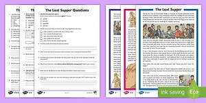 UKS2 The Last Supper Reading Comprehension Activity