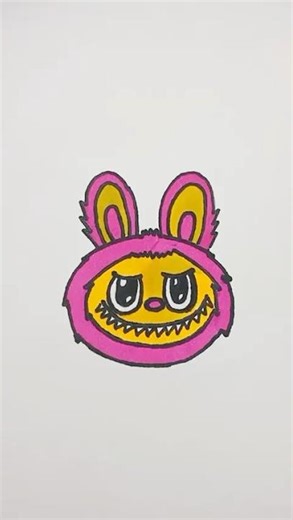 تلوين لابوبو بطريقة جميلة 🎨 | Easy Labubu Coloring #shorts