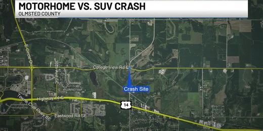 Drivers of motorhome and SUV injured in crash