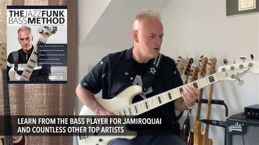 Step into the vibrant world of jazz-funk bass with The Jazz-Funk Bass Method by Paul Turner of Jamiroquai. This book will transform your bass playing by immersing you in the rhythmic and harmonic intricacies of jazz-funk as Paul shares his expert insights into the techniques that have defined his career, providing a comprehensive guide for bassists eager to explore this energetic genre. Learn more: ➡️ https://www.fundamental-changes.com/book/the-jazz-funk-bass-method/ #jazzfunkbassmethod #learnj