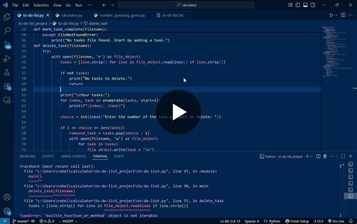 Completed Command Line To-Do-List application with Python | Robel Fekadu Shiferaw posted on the topic | LinkedIn