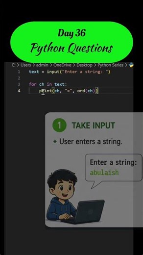 Python challenge #36 ASCII value in Python
