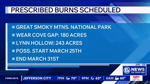 Controlled burns in Smoky Mountains to cause temporary road, trail closures