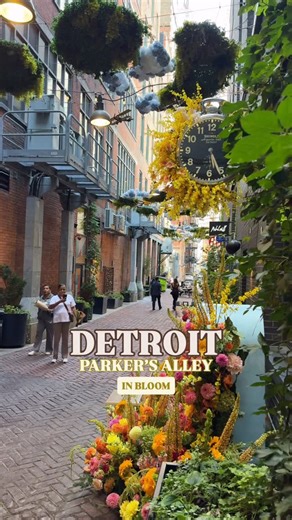Detroit | Michigan | Creator on Instagram: "Parker’s Alley In Bloom is here 🌺 🌸💐 Make sure to take a stroll through this part of Detroit over the next few days. This beautiful installation will be up until Sunday. Head over to Shinola Hotel and take a walk around the block. Tag someone you’d like go here with. #detroit #downtowndetroit"