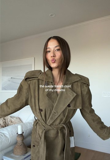 Suede Trench Coat Style from Helsa Studio