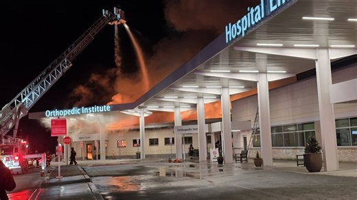 Video: Roof fire causes late-night patient evacuation at Pa. hospital