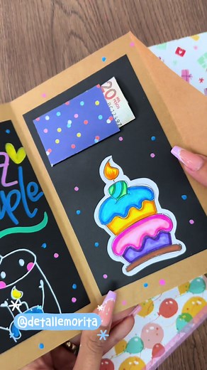 Idea de tarjeta fácil para regalo de cumpleaños 🎂🎁