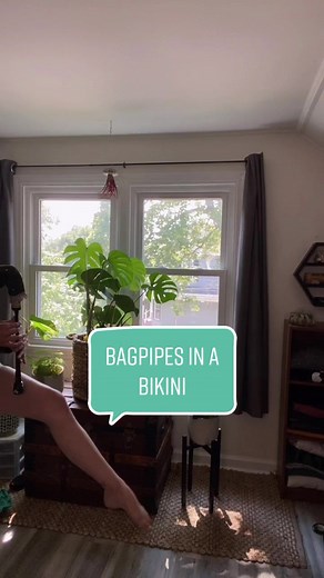 I’m just out here trying to make a living just like everyone else. No hate please. Inspired by @violingrl ‘s courage #bagpipes #bikini #viral