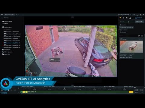 Slip & Fall (Fallen Person detection) - CVEDIA AI Analytics for Nx Witness