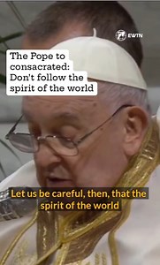 1.5K views · 62 reactions | On February 2nd, at the World Day for Consecrated Life Mass, Pope Francis urged vigilance against the spirit of the world infiltrating religious life, emphasizing the value of waiting, prayer, and fidelity over efficiency and performance. | ACI Africa | Facebook