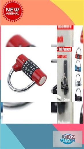4 Digit Combination Padlock Wide Shackle Password Lock for Locker or Luggage - Blue