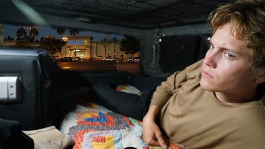 Urban stealth truck camping at a Walmart