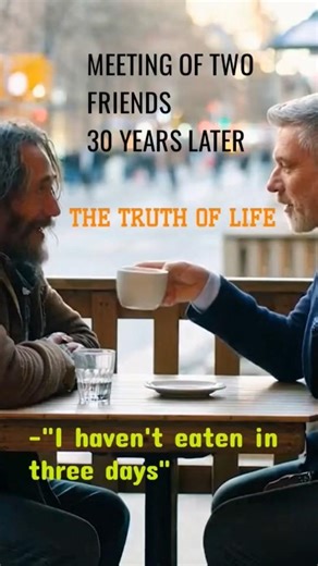 A MEETING OF TWO FRIENDS 30 YEARS LATER. #humor #usa #jokes #rich #friends #homeless #hungry #fyp