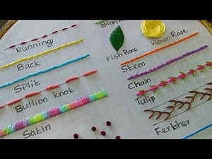 15 Basic embroidery stitches by hand | Basic embroidery | Basic embroidery stitches for beginners