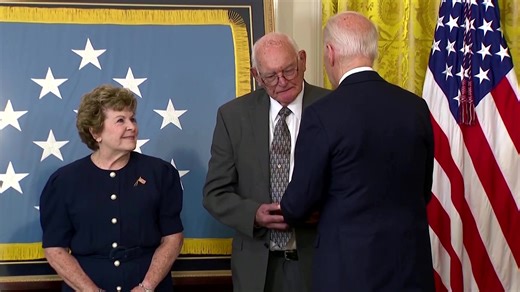 President Joe Biden awarded the Medal of Honor to two late US Army privates who were part of a daring Union Army contingent that stole a Confederate train during the Civil War https://reut.rs/3VKkoai | Reuters