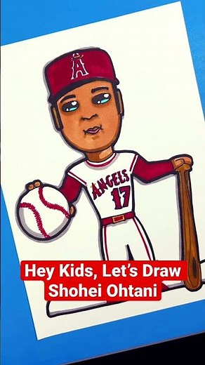 ⚾️ How to Draw Shohei Ohtani - Los Angeles Angels MLB Baseball (Short)
