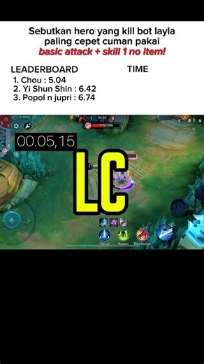 Lancelot basic attack + skill 1 v bot layla