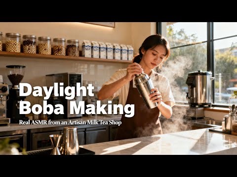 🔴Daylight Boba Making – Real ASMR from an Artisan Milk Tea Shop ☀️🧋