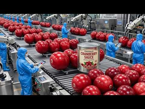 Massive Cranberry Harvest: How Millions of Berries are Processed into Juice (Full Process)