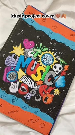 creativeprojects on Instagram: "Music project over idea🤎🍂 . . . . (Project,sheets, design, colourful theme,music, cover, front,page) . . #projects#sheets#design#viral#instagram"