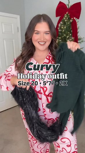 Plus size holiday party outfit inspo 🎄🖤🎀 Black sequin fringe mini skirt dark green bow tie cardigan makes the perfect combo! Comment “OUTFIT” for links 🔗 #holidaypartyoutfit #plussizefashion #styleinspo #holidayoutfits #christmasparty #ootn #gdwm #datenightoutfit #sequinskirt #holidaylook | Ashley Behrends