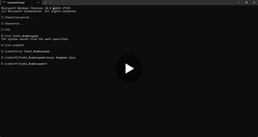 #codsoft #javadevelopment #internship #java | sivani sangam