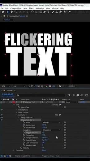 Flicker Effect In After Effect Tutorial#aftereffects