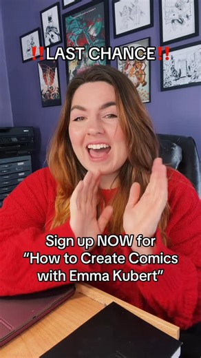 Emma Kubert on Instagram: "‼️LAST CHANCE‼️ ✍️ For my course, “HOW TO CREATE COMICS WITH EMMA KUBERT” there are only a few more hours left! If you are looking to become a better artist and storyteller, make sure to check the LINK IN BIO! • • • • #comics #comicartist #comicbookartist #comicbookart #arttutorial"