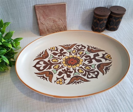 Vintage Denby Canterbury Oval Serving Plate, Retro Floral Stoneware Dish - Etsy UK