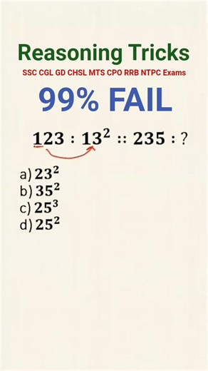 SSC Reasoning Tricks 🔥 | Number Analogy Question Tricks | #shorts