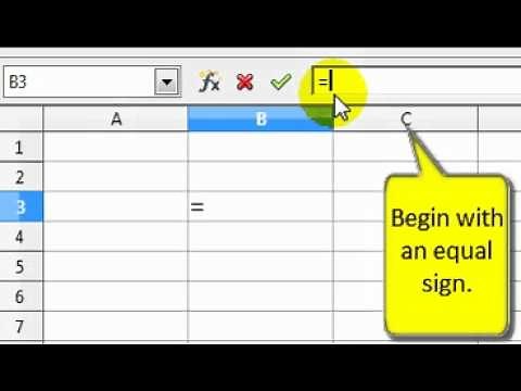 How to insert a formula into a cell in an OPenOffice calc spreadsheet