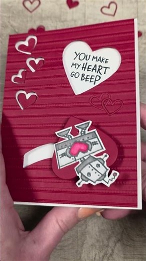 Valentine Robot Slider Card #cardcreations #cardmaking #valentines #masculinecards #stampinup