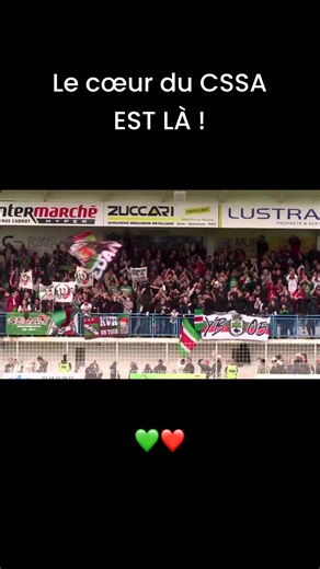 Le cœur du CSSA est là ! #Supporters #DiffusionMatch #CSSA #Merci #OnContinue | Drapeau vert/carton rouge