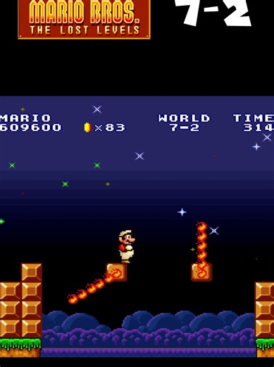 Super Mario All-Stars: Super Mario Bros.: The Lost Levels 7-2 The Super Mario Bros.: The Lost Levels version included in Super Mario All-Stars is a remake of the 1986 Japanese Famicom Disk System game originally released as Super Mario Bros. 2. The All-Stars edition preserved the original level design and difficulty while updating the presentation to match the graphical and audio capabilities of the Super Nintendo Entertainment System, making the game widely accessible outside Japan for the firs