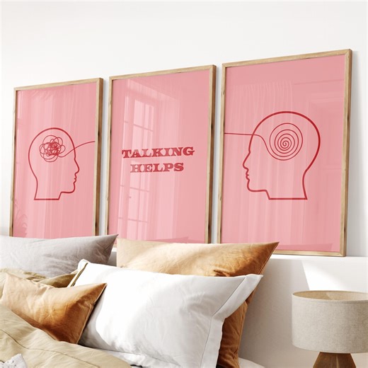 Mental Health Posters (set of 3): Therapist Office Art, Psychology Decor (digital Download) - Etsy