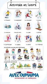 Les loisirs en français 🇫🇷 | Apprends le vocabulaire en 1 minute ! #fle
