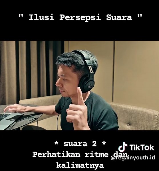 Fenomena ini bukan kebetulan. Ini disebut ilusi persepsi suara, di mana otak mengubah cara kamu mendengar tanpa mengubah suaranya. Di awal, suara itu terdengar seperti “alien”. Kenapa? Karena otak kamu belum punya template bahasa untuk mengenalinya. Yang diproses hanya: → frekuensi → ritme → pitch Tanpa pola yang dikenal, otak menganggapnya sebagai noise. Lalu kamu mendengar versi yang jelas. Di sini otak mulai: → mengenali pola → menyusun ritme jadi bahasa → membentuk “template” kalimat Saat su