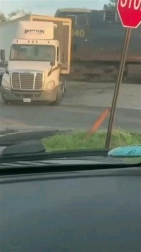 CSX Train hit Truck+fire In Indianapolis Indiana (2nd Angle)