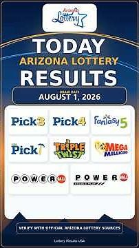 Arizona Lottery Results – August 1, 2026