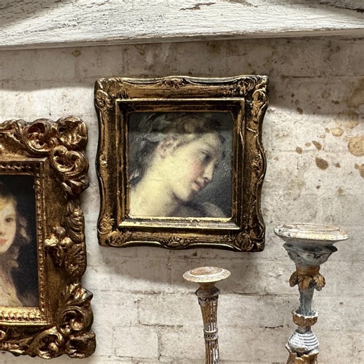 Dollhouse Antique Style Framed Print: Miniature Art of a Woman - Etsy