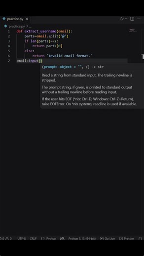 101 Python Program Email Username Parser | ‪@learnwithmejay‬