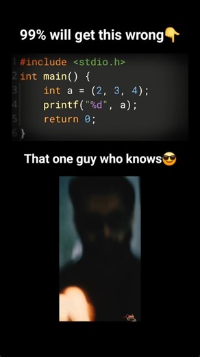 coder on Instagram: "Comment the output if you are C coder Programmer of this c code Code it predict it . . . #study #java #code #coder #computerscience #codingreels #codinglife #codingmemes #studentslife #education #engineering #entrepreneur #explore #instareels #instareels #viralreels #feed #lgreach #btech #college #Codingcummunity #devloper #debugging #tech #programmer"
