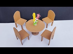 How to make cardboard chair and table | DIY cardboard furniture | Cardboard crafts