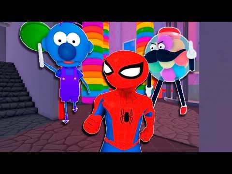 Spider-Man TRAPPED in Mr. Gumdrop’s Candyshop… Can He Escape? (Roblox Obby)