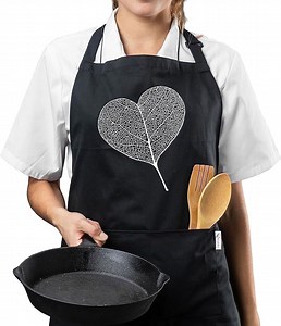 RUVANTI Aprons for Men 1 Pack - Adjustable Cotton Enriched Thicker Waterdrop Resistant With 2 Pockets Cooking Kitchen Workshop Apron for Women Men Chef XXL Plus Size Long Lasting - Black