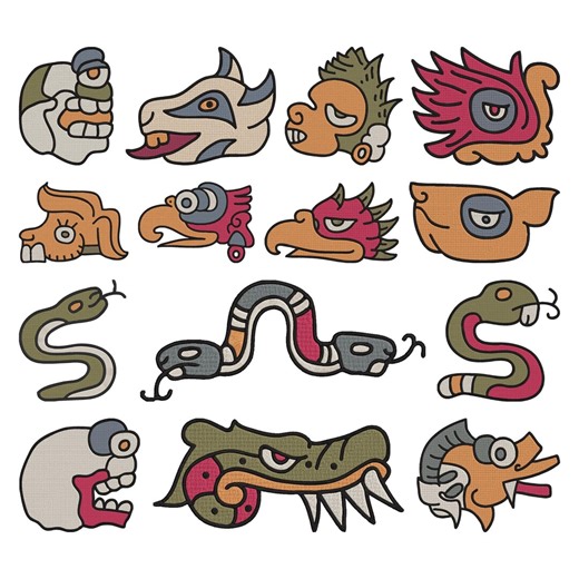 Tribal Creature Embroidery Design, Aztec Mythical Creature Machine Embroidery File, 14 Design, 9 Size, Instant Download - Etsy