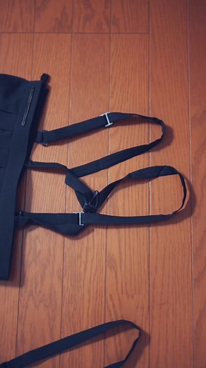 3種類の長さの吊りスカート（55 cm、40 cm、30cm）に赤ランドセルの格好です。どれがバランスよく見えるでしょうか。#ランドセル #制服 #ミニスカート #比較 #ハイソックス #ツインテール